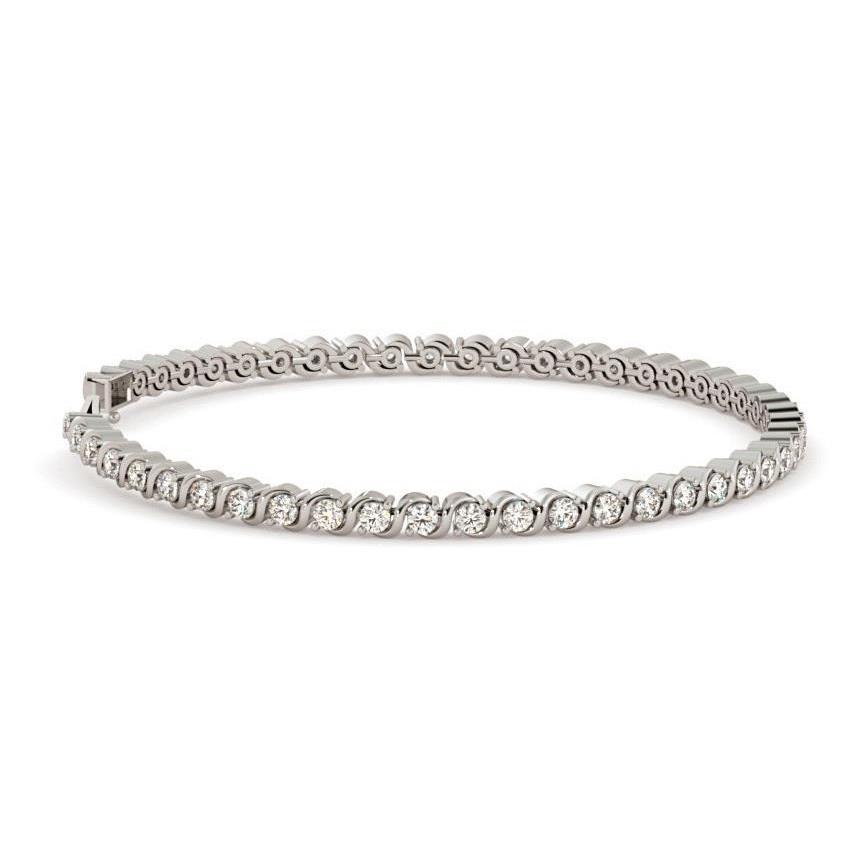 Echte Briljant Geslepen 5 karaat Diamanten Tennisarmband Wit Goud 14k - harrychadent.nl