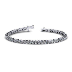 Echte Briljant Geslepen 6 karaat Ronde Diamanten Tennisarmband Wit Goud