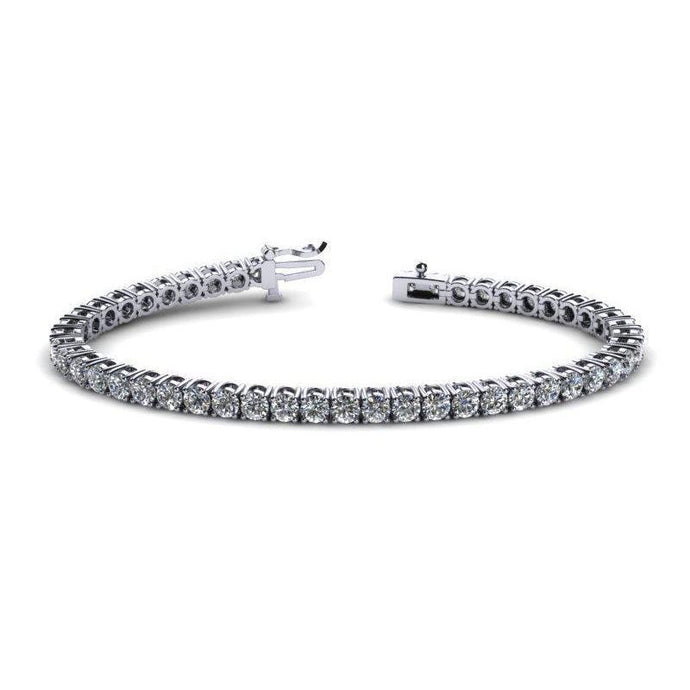 Echte Briljant Geslepen 6 karaat Ronde Diamanten Tennisarmband Wit Goud - harrychadent.nl