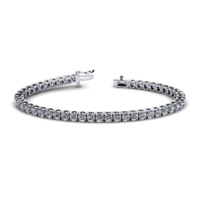 Echte Briljant Geslepen 6 karaat Ronde Diamanten Tennisarmband Wit Goud - harrychadent.nl