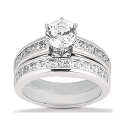 Echte Diamanten Verlovingsring Set 2,85 karaat Rond en Prinses Geslepen