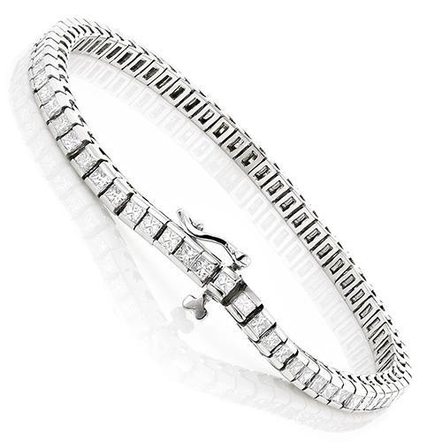 Echte Kanaalset Tennisarmband 7 karaats Diamanten Witgoud 14K Nieuw - harrychadent.nl