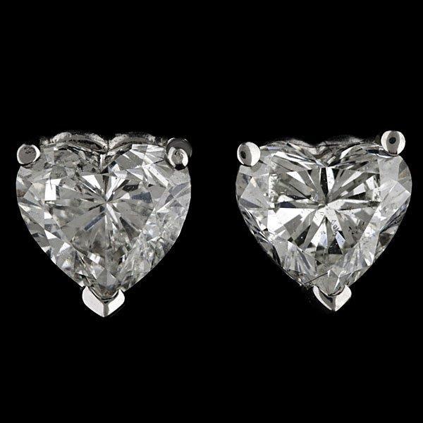 Echte Prong Set Heart Cut Solitaire DiamantStud oorbel Solid Gold Jewelry - harrychadent.nl