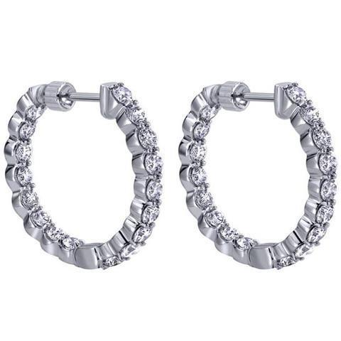 Echte Ronde Briljant Geslepen 4.10 Ct Diamanten Dame Hoop Oorbellen Goud Wit - harrychadent.nl