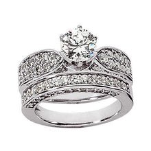 Afbeelding in Gallery-weergave laden, Echte Ronde Diamanten Ring Verlovingsband Set 3,16 karaat Witgoud 14K - harrychadent.nl
