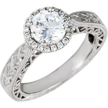 Afbeelding in Gallery-weergave laden, Echte Ronde Diamanten Vintage Stijl Halo Ring 1,66 karaat Met Filigraan Vrouwen Sieraden Nieuw - harrychadent.nl
