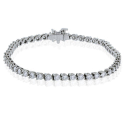 Echte Ronde Geslepen 5 karaat Diamanten Tennisarmband Wit Goud 14K Nieuw