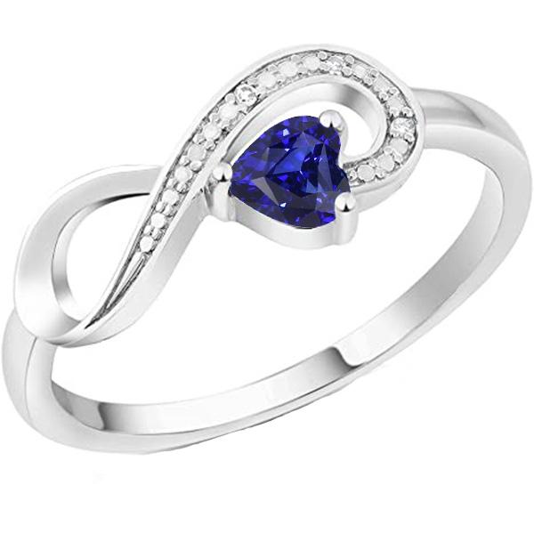 Edelsteen Blauwe Saffier Ring Diamanten Infinity Stijl 1,25 Karaat - harrychadent.nl