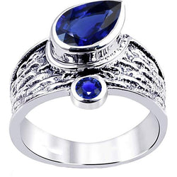 Edelsteen Ceylon Sapphire Ring Antieke Stijl 2.75 Karaat Vrouwen Sieraden