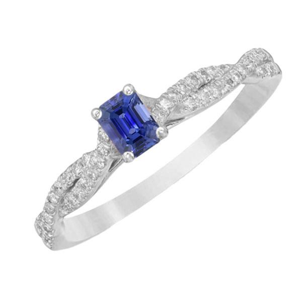 Edelsteen Ceylon Sapphire Ring Twisted Shank & Diamanten 3,50 Karaat - harrychadent.nl