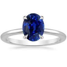 Afbeelding in Gallery-weergave laden, echte oval saffier 2karaat ring vooraanzicht
