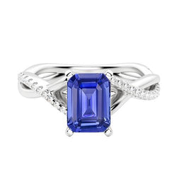 Edelsteen Emerald Sapphire Ring Gouden Infinity Shank Sieraden 3 karaat