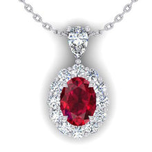 Afbeelding in Gallery-weergave laden, Edelsteen Halsketting Adelaarsklauwen Rode Robijn &amp; Diamanten
