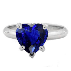 Edelsteen Hart Solitaire Prong Set Ceylon Sapphire Ring 2,50 Karaat