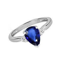 Edelsteen Peer Diepblauwe Saffier Ring & Diamanten 2,50 Karaat