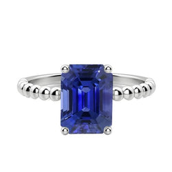 Edelsteen Ring Emerald Ceylon Sapphire Kralen Stijl 3 Karaat