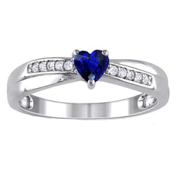 Edelsteen Ring Hart Ceylon Saffier Sieraden 2 Karaat Diamanten