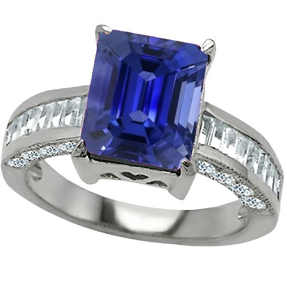 Edelsteen Ring Smaragd Saffier Stokbrood & Ronde Diamanten 4.50 Karaat - harrychadent.nl