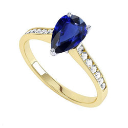Edelsteen Sieraden Ceylon Sapphire Ring Kanaal Set Diamanten 4 Karaat