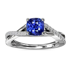 Edelsteen Sieraden Kussen Saffier Ring Twisted Shank 2,50 Karaat