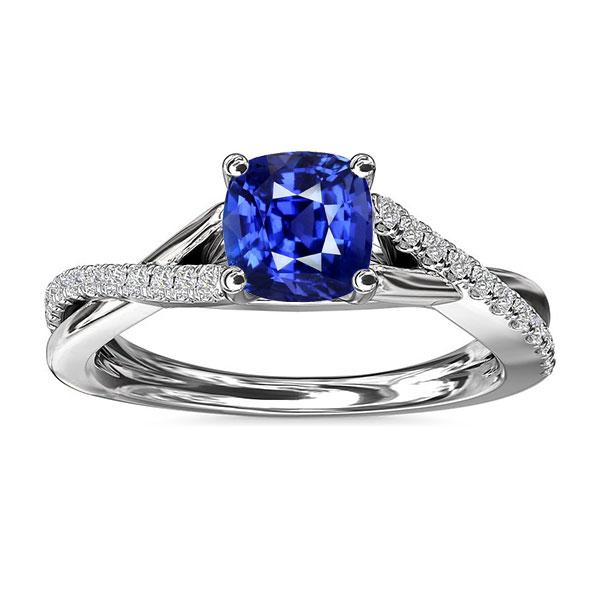 Edelsteen Sieraden Kussen Saffier Ring Twisted Shank 2,50 Karaat - harrychadent.nl