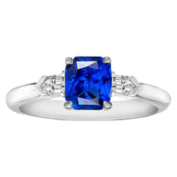 Edelsteen Sieraden Stralende Saffier & Stokbrood Diamanten Ring 1,75 Karaat