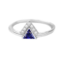 Edelsteen Sieraden Triljoen Ceylon Saffier Ring 1 Karaat Diamanten