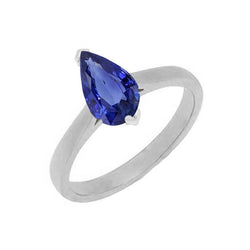 Edelsteen Solitaire Peer Sri Lankaanse saffierring 1,50 karaat goud