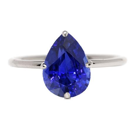 Edelsteen Solitaire Ring Peer Cut Srilanka Sapphire 2 karaat goud 14K - harrychadent.nl