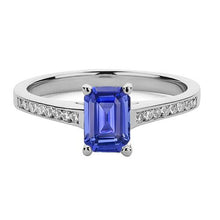 Afbeelding in Gallery-weergave laden, Edelsteen sieraden Ceylon saffier ring kanaal set diamanten 2 karaat - harrychadent.nl
