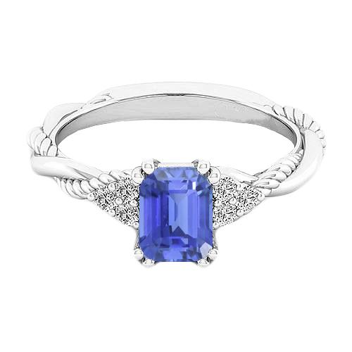 Edelsteen sieraden Emerald Sapphire Ring Twisted Rope Style 2 karaat - harrychadent.nl