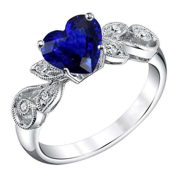 Edelsteen sieraden Vintage stijl saffier en diamanten ring 2,25 karaat - harrychadent.nl