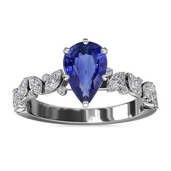 Edelsteen sieraden blauwe saffier ring markiezin & ronde diamanten 3 karaat