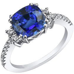 Edelsteen sieraden kussen gesneden Sri Lankaanse saffier ring 4,50 karaat