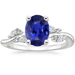 Edelsteenjuwelen Ring met blauwe saffier en diamanten 4,50 karaat