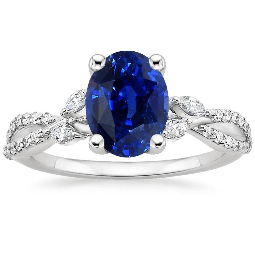 Edelsteenring met diamantaccenten blauwe saffier 4 karaat - harrychadent.nl