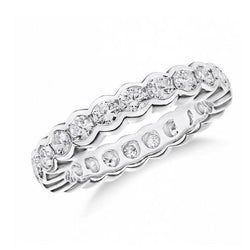 Eeuwigheid Trouwring 1,54 Karaat Ronde Echt Diamant Wit Goud 14K