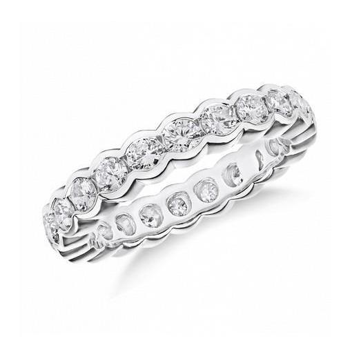 Eeuwigheid Trouwring 1,54 Karaat Ronde Echt Diamant Wit Goud 14K - harrychadent.nl