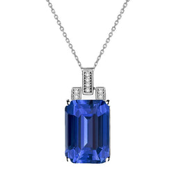 Hangerketting met smaragd, Ceylonsaffier en ronde, uit de aarde gewonnen diamanten 4.75 karaat