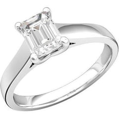 Emerald Cut Solitaire 2,25 ct diamanten ring wit goud 14k
