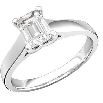 Emerald Cut Solitaire 2,25 ct diamanten ring wit goud 14k - harrychadent.nl