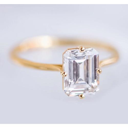 Emerald Cut Solitaire Diamond Ring 2,50 karaat geel goud 14K - harrychadent.nl