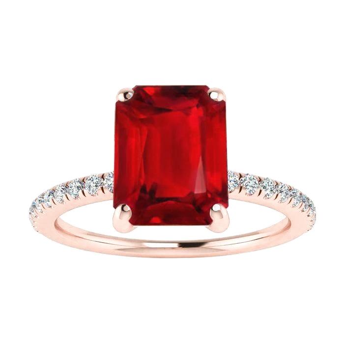 Emerald Ruby Gem-Stone Diamanten Trouwring 11,25 Karaat Rose Goud 14K - harrychadent.nl