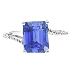 Emerald Solitaire trouwring blauwe saffier 2,50 karaat