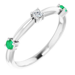 Emerald Stone Belofte Ring 1,50 karaat witgoud 14K