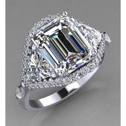 Emerald biljoen diamanten verlovingsring 3,95 karaat briljant geslepen