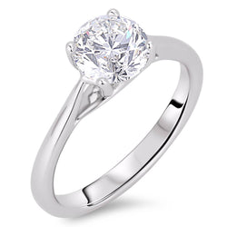 Engagement Solitaire Echt Diamanten Ring 1 Karaat Witgouden Damessieraden