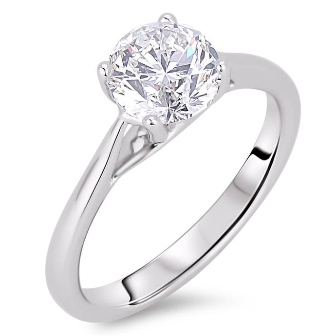 Engagement Solitaire Echt Diamanten Ring 1 Karaat Witgouden Damessieraden