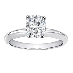 Enorme 3.01 ct. Kussen Diamant Solitaire Ring Wit Goud