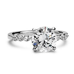 Enorme ronde diamanten ring met accenten sieraden 3,91 ct. Wit goud 14K